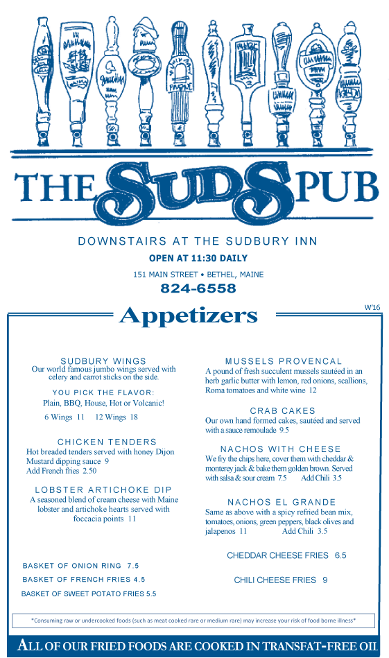 The Suds Pub Bethel Maine Entertainment Pubs Click Here For The Suds Pub Entertainment Calendar